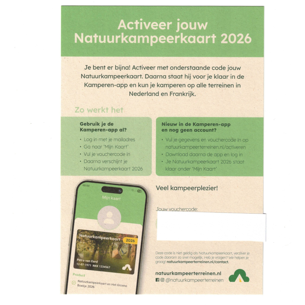 Natuurkampeerterreinen Activatiekaart